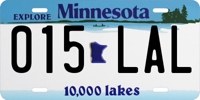 MN license plate 015LAL