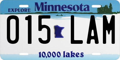 MN license plate 015LAM