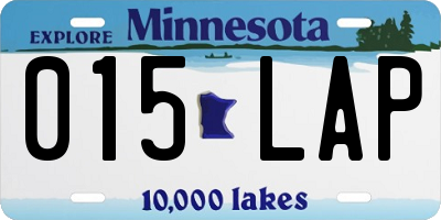 MN license plate 015LAP