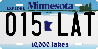 MN license plate 015LAT