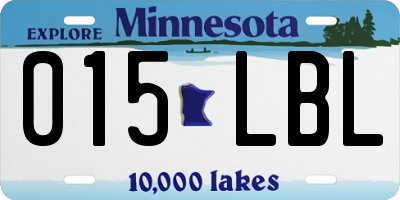 MN license plate 015LBL