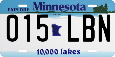 MN license plate 015LBN
