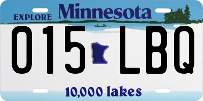 MN license plate 015LBQ