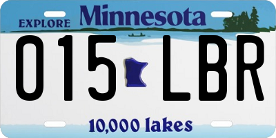MN license plate 015LBR