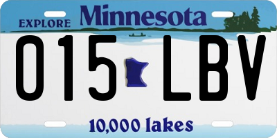 MN license plate 015LBV
