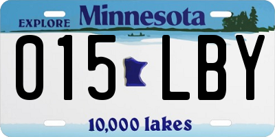 MN license plate 015LBY