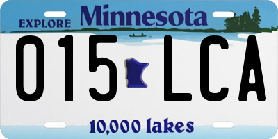 MN license plate 015LCA