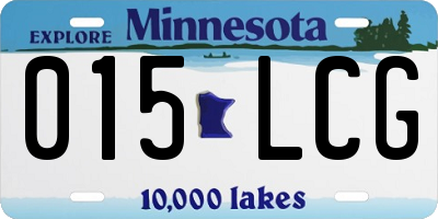 MN license plate 015LCG