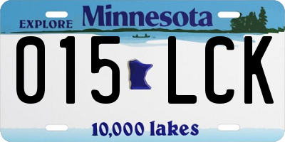 MN license plate 015LCK