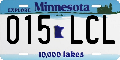 MN license plate 015LCL