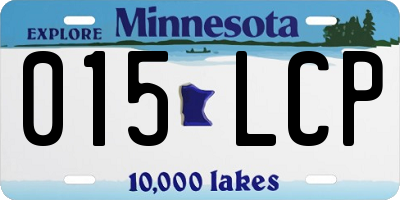 MN license plate 015LCP