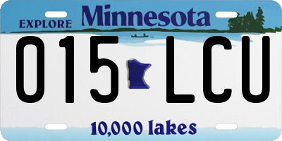 MN license plate 015LCU