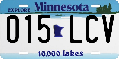 MN license plate 015LCV