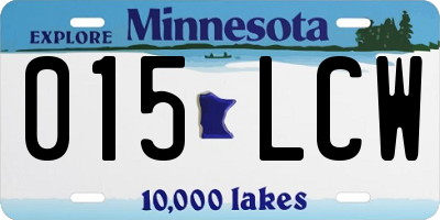 MN license plate 015LCW