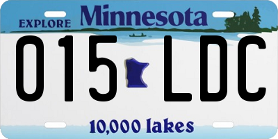 MN license plate 015LDC