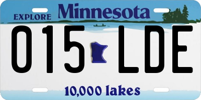 MN license plate 015LDE