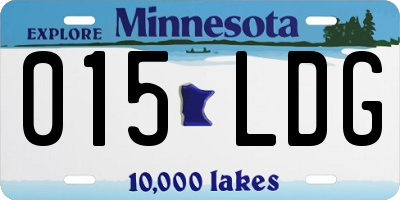 MN license plate 015LDG