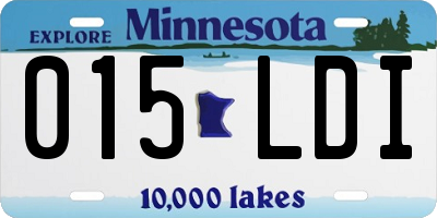 MN license plate 015LDI