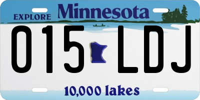 MN license plate 015LDJ