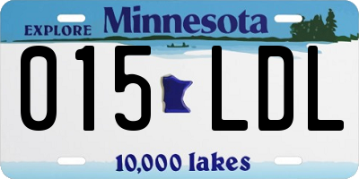 MN license plate 015LDL