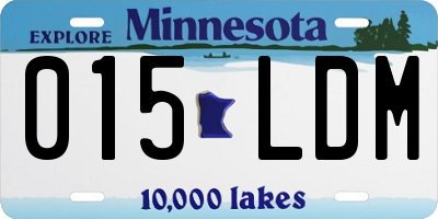 MN license plate 015LDM