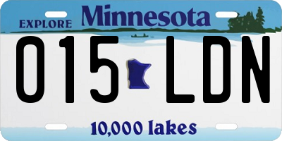 MN license plate 015LDN