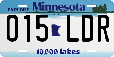 MN license plate 015LDR