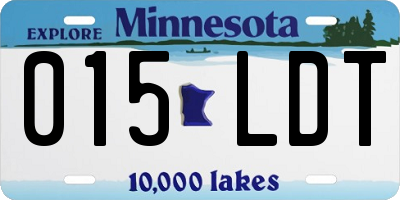 MN license plate 015LDT