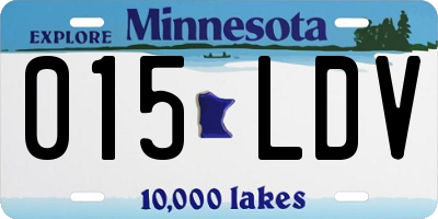 MN license plate 015LDV