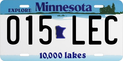 MN license plate 015LEC