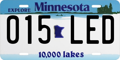 MN license plate 015LED