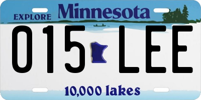 MN license plate 015LEE