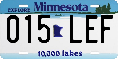 MN license plate 015LEF