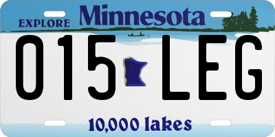 MN license plate 015LEG