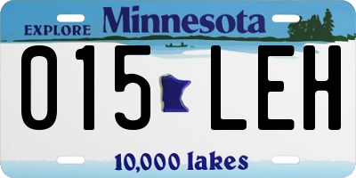 MN license plate 015LEH