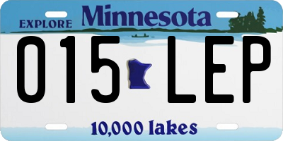 MN license plate 015LEP