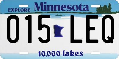 MN license plate 015LEQ