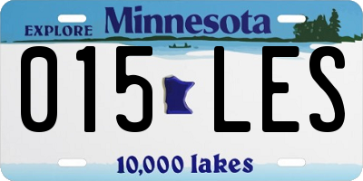 MN license plate 015LES