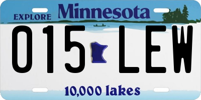 MN license plate 015LEW