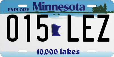 MN license plate 015LEZ