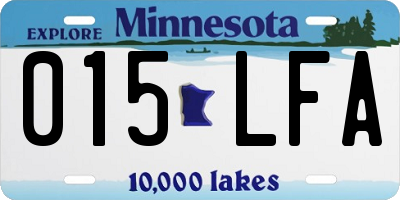MN license plate 015LFA