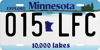 MN license plate 015LFC
