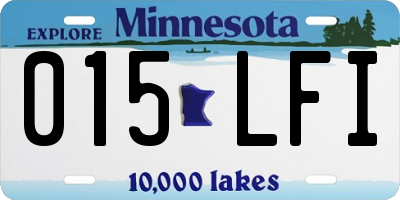 MN license plate 015LFI