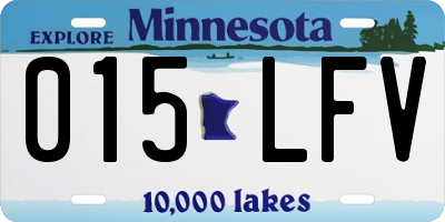 MN license plate 015LFV