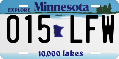 MN license plate 015LFW