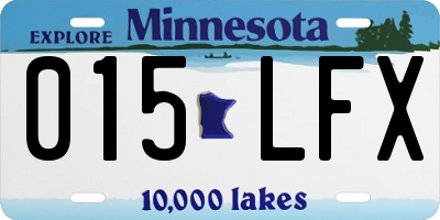 MN license plate 015LFX