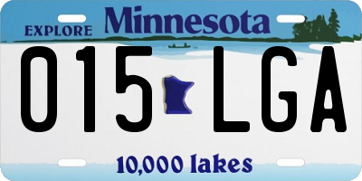 MN license plate 015LGA