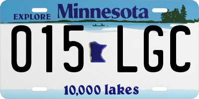 MN license plate 015LGC