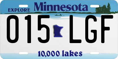 MN license plate 015LGF