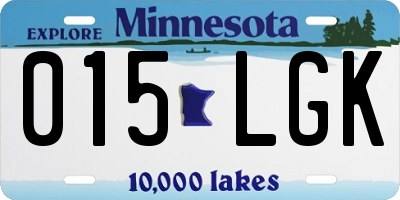 MN license plate 015LGK